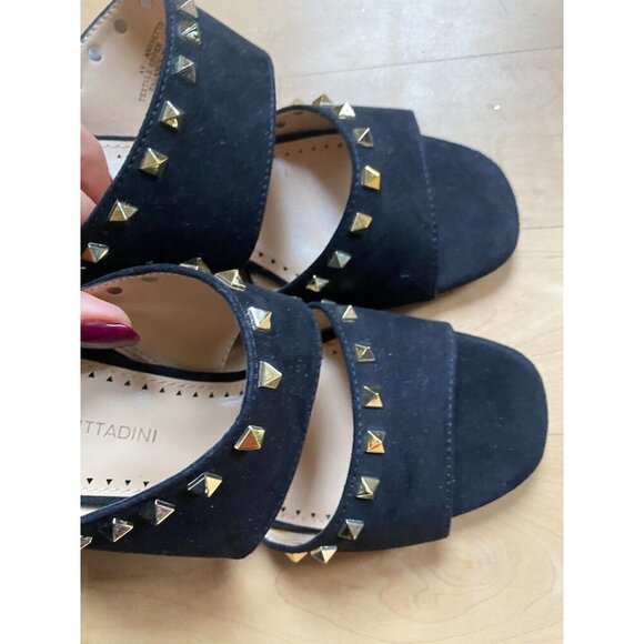 Adrienne Vittadini "Anisette" slide Sandal Mule black sz 6M block heel studded - Picture 5 of 7